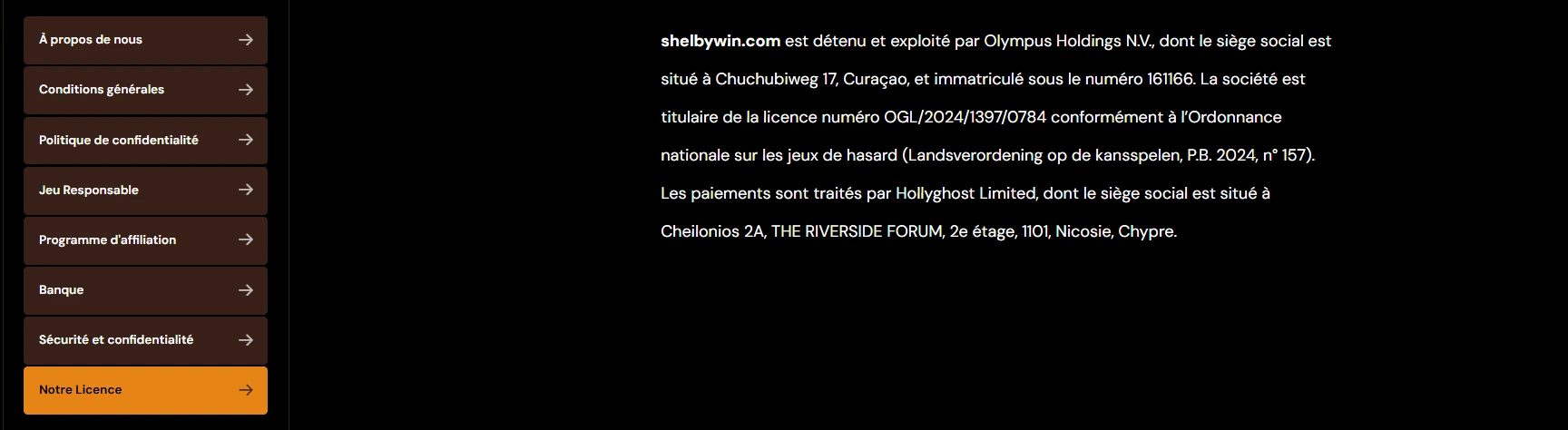 shelbywin casino licence